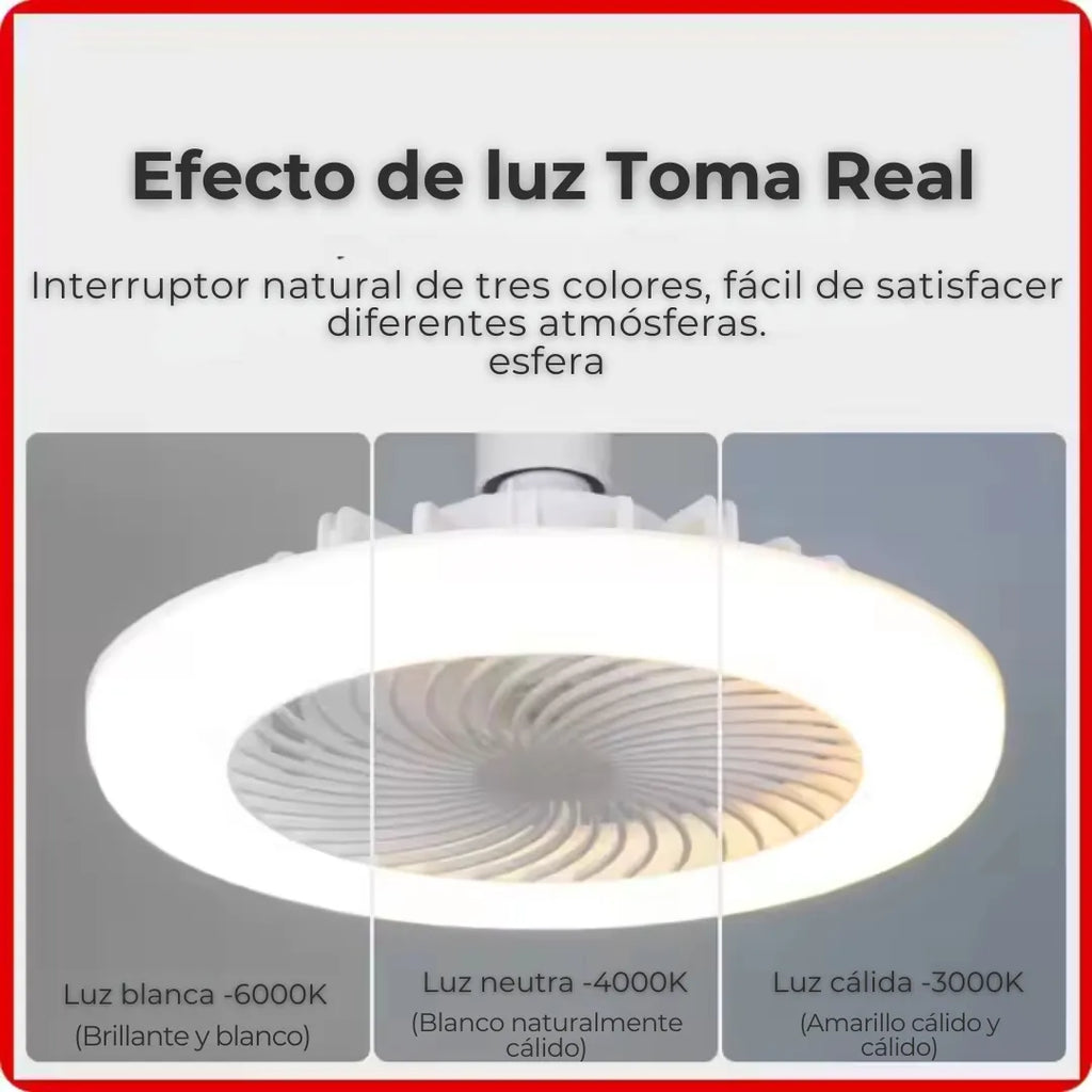 Ventilador de techo con luz LED y control remoto