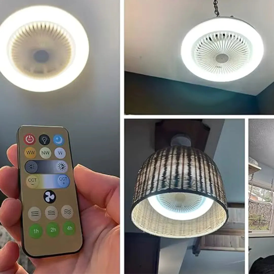 Ventilador de techo con luz LED y control remoto